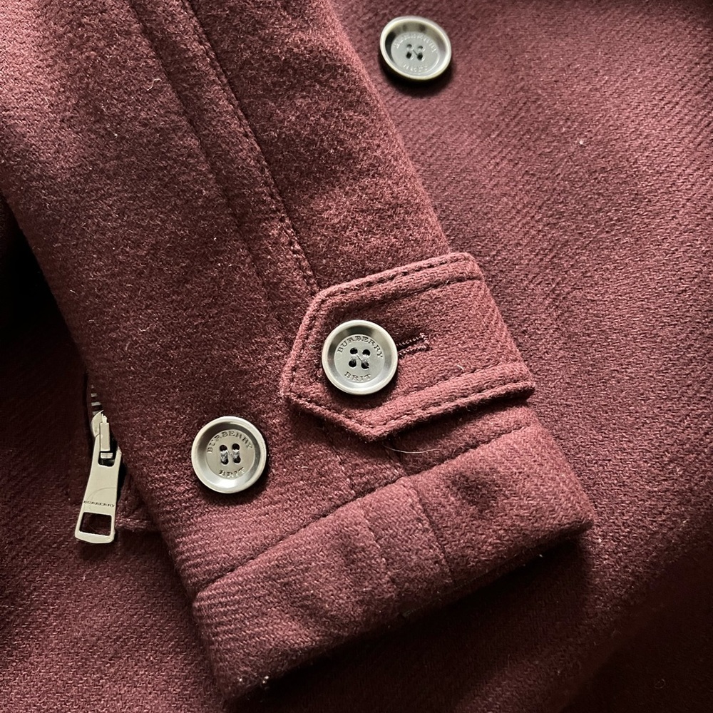 Burberry Brit Burgundy Wool Coat - Picture 8 of 9